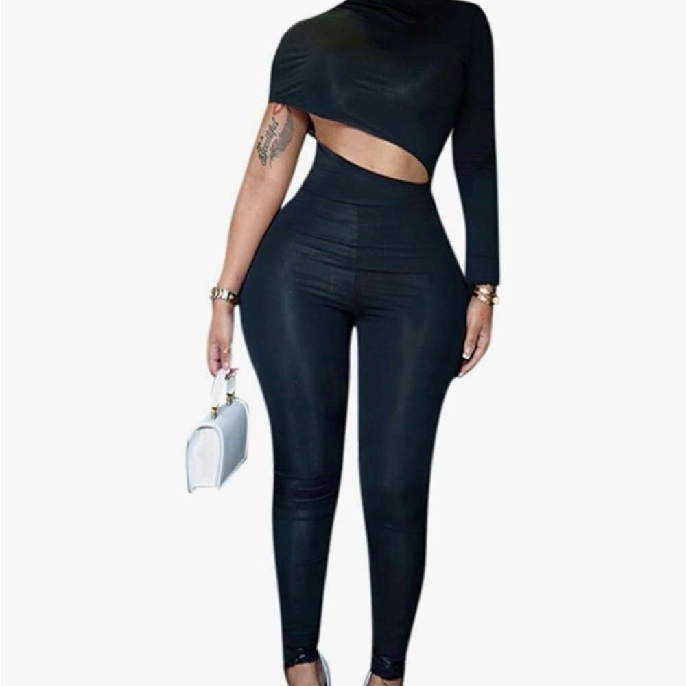 Black cut out jumpsuit